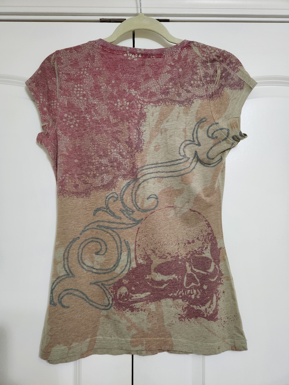 Self Esteem Pink and Olive Graphic Short Sleeve Henley - Picture 3 of 5